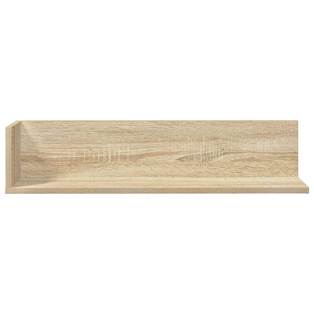 Wall Shelves 2 pcs Sonoma Oak 75x16.5x16.5 cm Engineered Wood