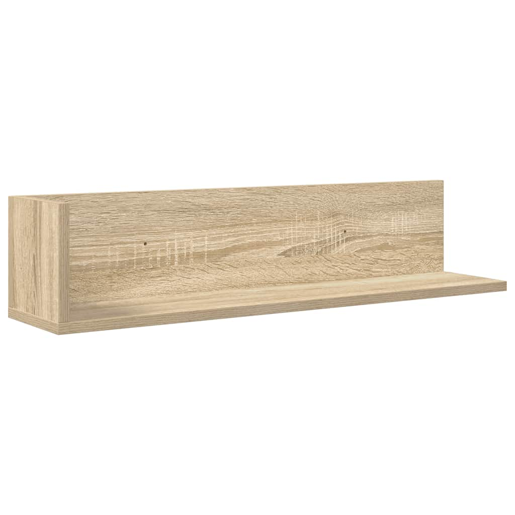 Wall Shelves 2 pcs Sonoma Oak 75x16.5x16.5 cm Engineered Wood