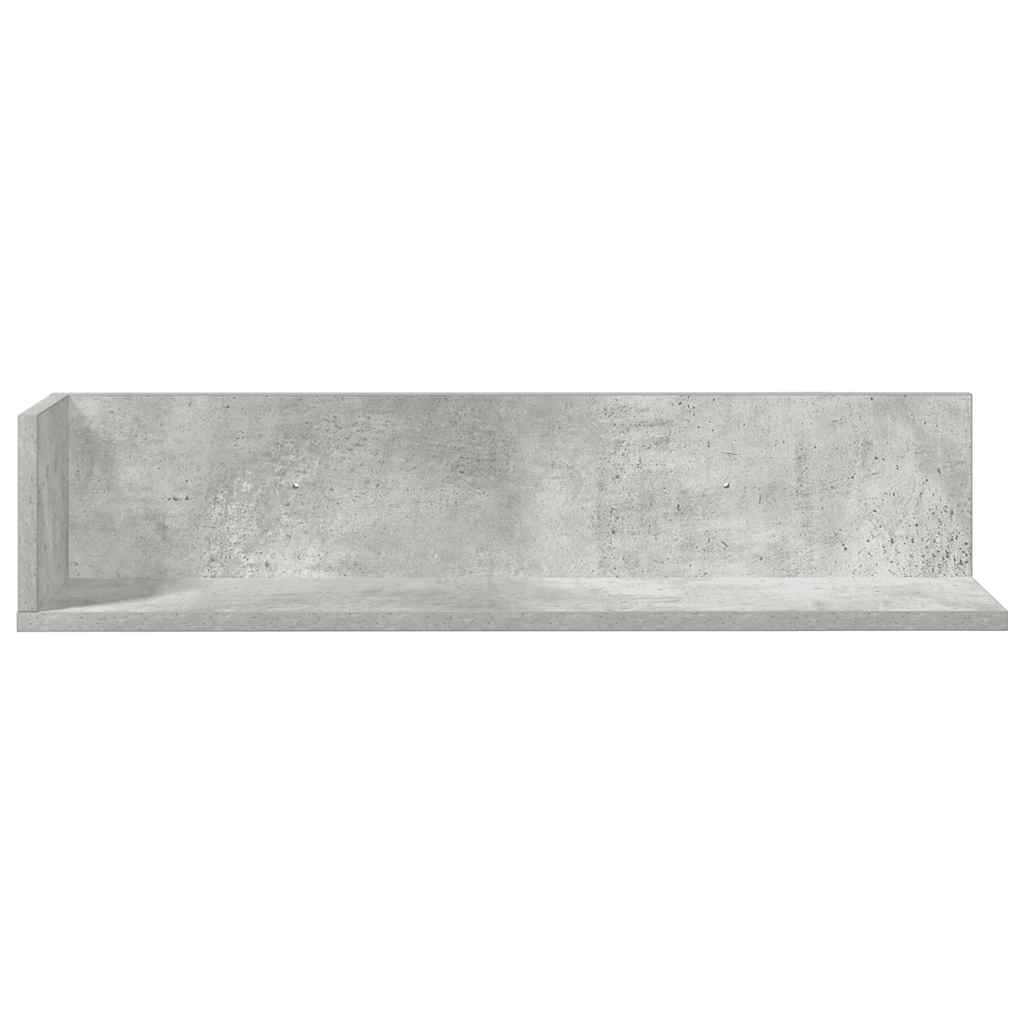 Wall Shelves 2 pcs Concrete Grey 75x16.5x16.5 cm Engineered Wood