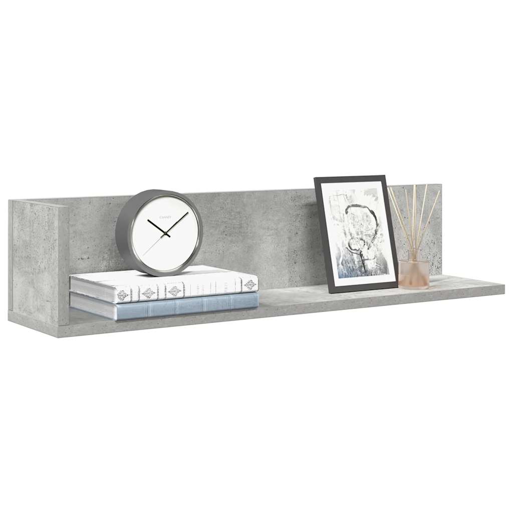 Wall Shelves 2 pcs Concrete Grey 75x16.5x16.5 cm Engineered Wood