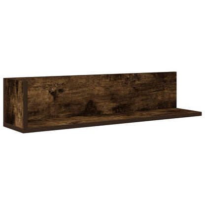 Wall Shelves 2 pcs Smoked Oak 75x16.5x16.5 cm Engineered Wood