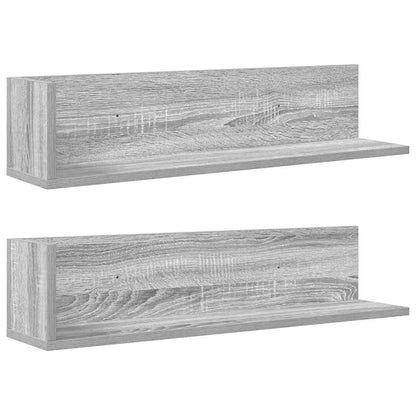 Wall Shelves 2 pcs Grey Sonoma 75x16.5x16.5 cm Engineered Wood