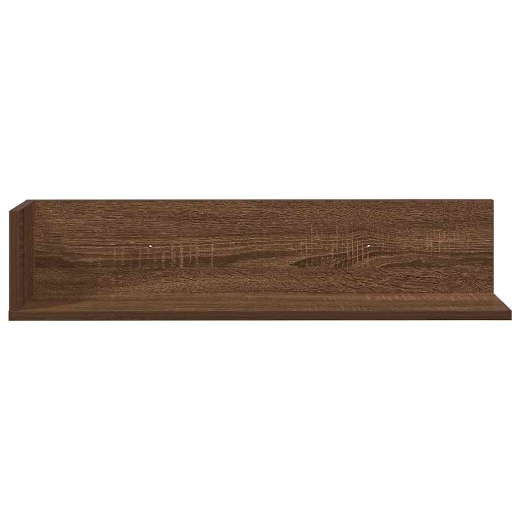 Wall Shelves 2 pcs Brown Oak 75x16.5x16.5 cm Engineered Wood