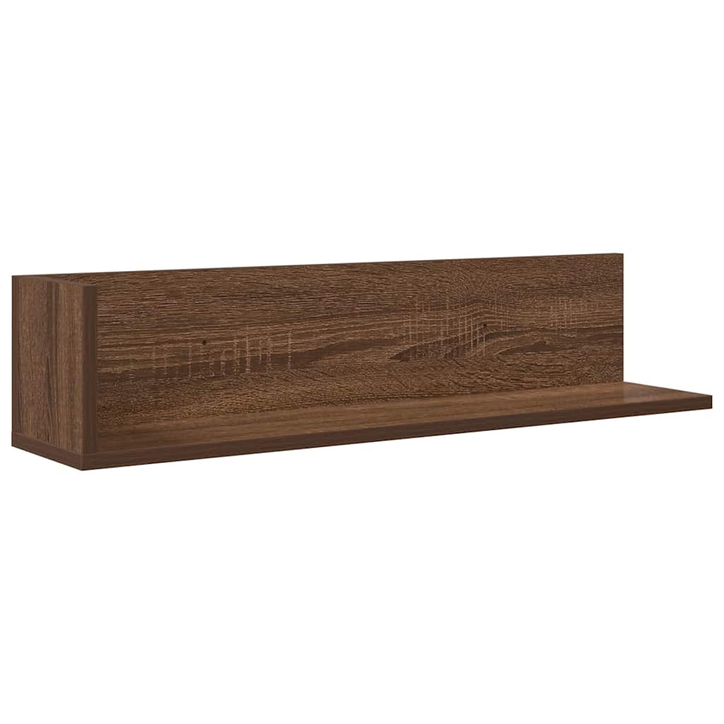 Wall Shelves 2 pcs Brown Oak 75x16.5x16.5 cm Engineered Wood