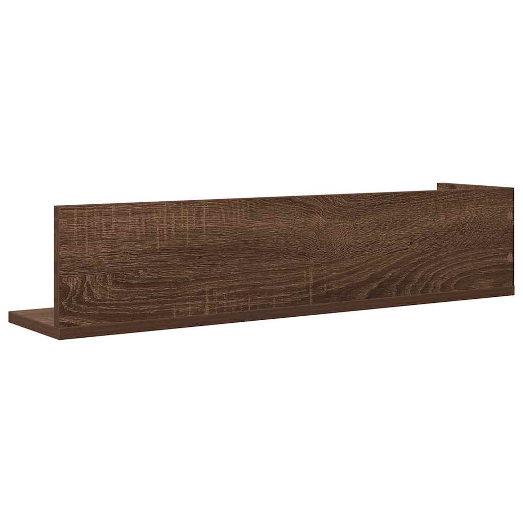 Wall Shelves 2 pcs Brown Oak 75x16.5x16.5 cm Engineered Wood