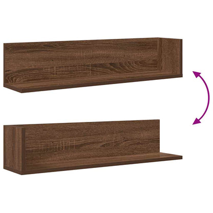 Wall Shelves 2 pcs Brown Oak 75x16.5x16.5 cm Engineered Wood