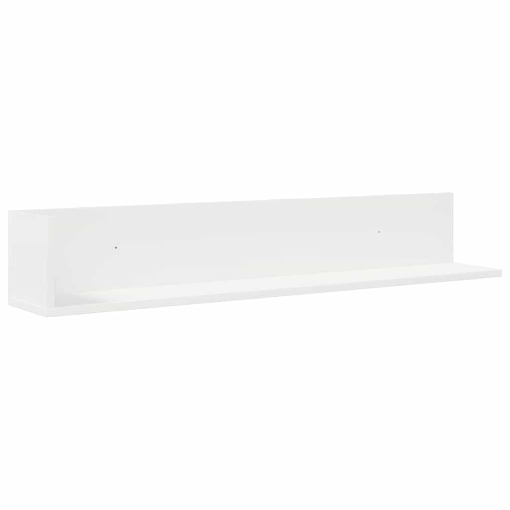 Wall Shelves 2 pcs White 100x16.5x16.5 cm Engineered Wood