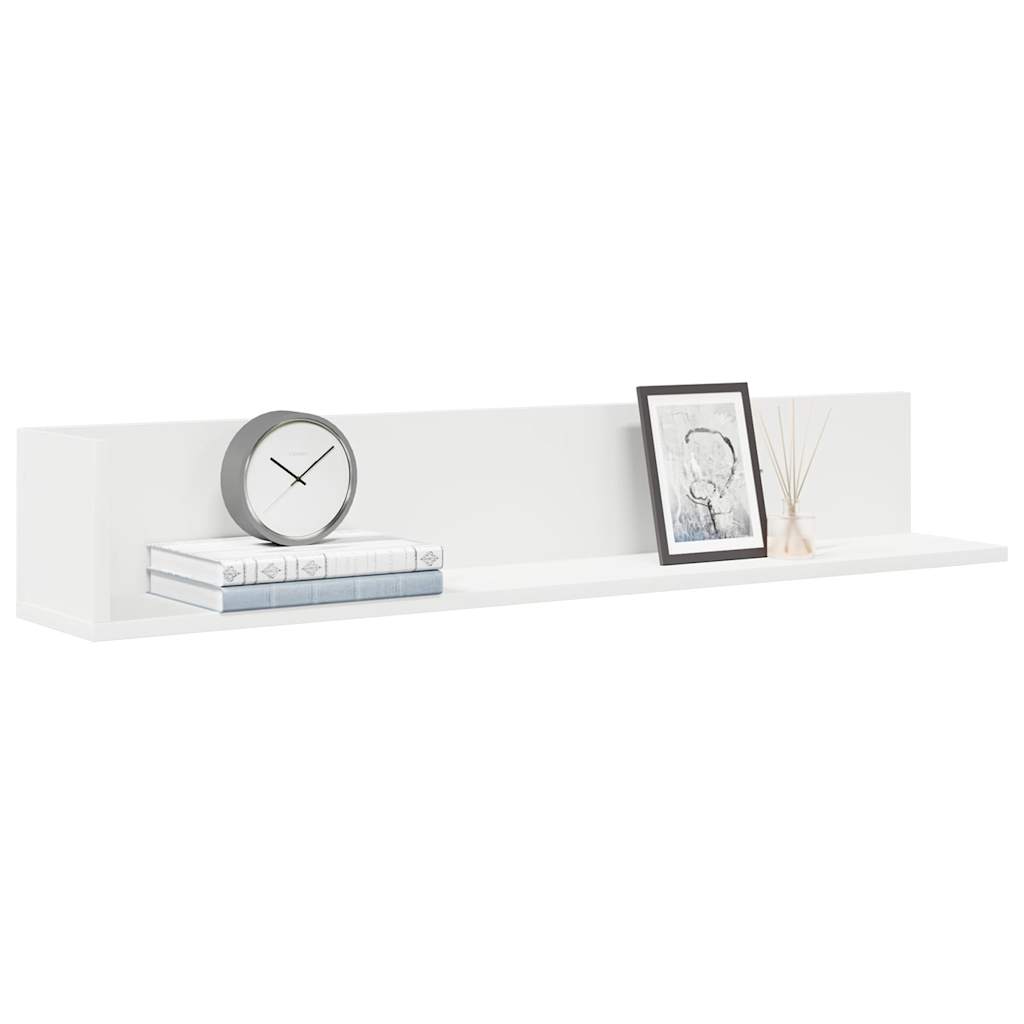 Wall Shelves 2 pcs White 100x16.5x16.5 cm Engineered Wood