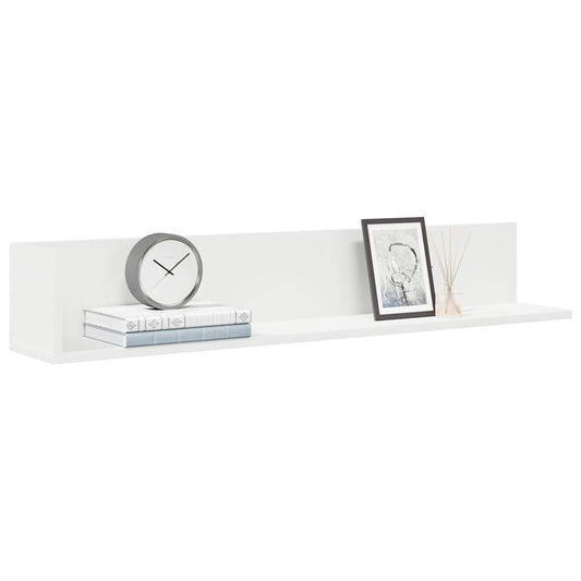 Wall Shelves 2 pcs White 100x16.5x16.5 cm Engineered Wood