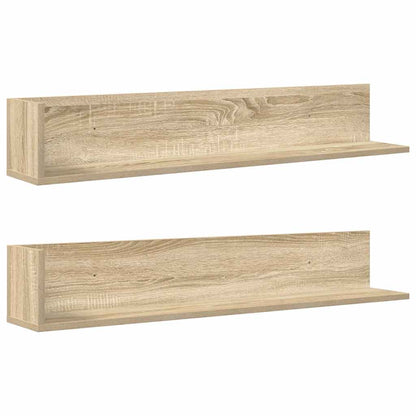 Wall Shelves 2 pcs Sonoma Oak 100x16.5x16.5 cm Engineered Wood