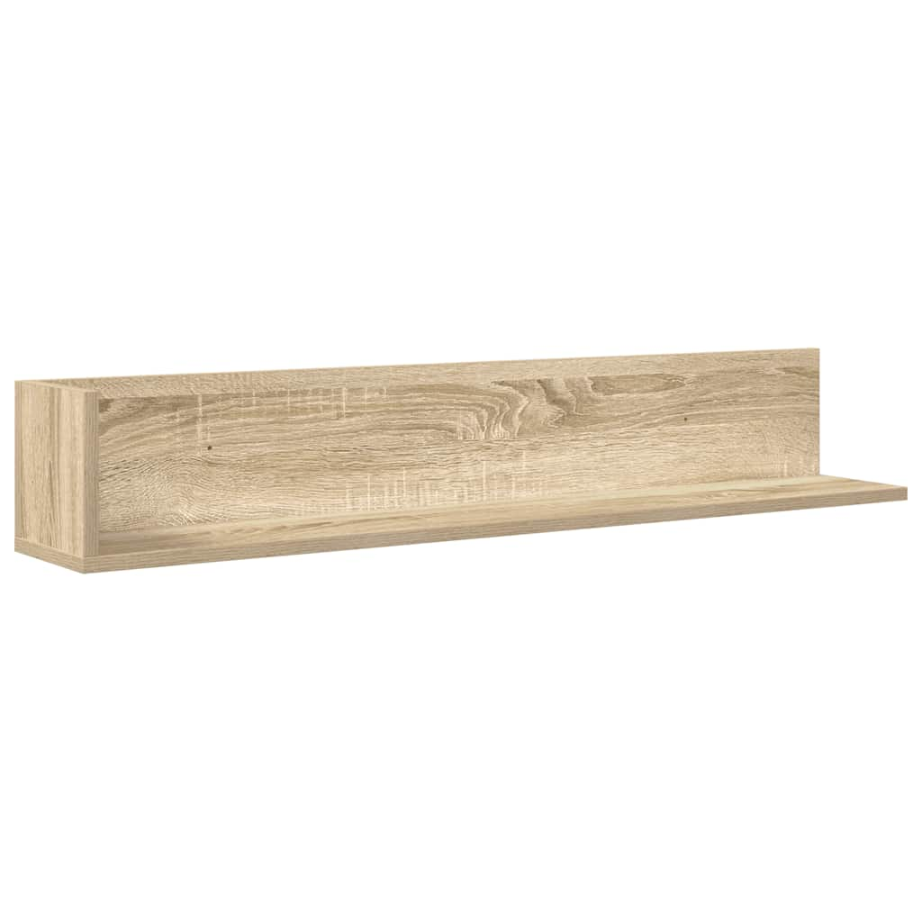 Wall Shelves 2 pcs Sonoma Oak 100x16.5x16.5 cm Engineered Wood