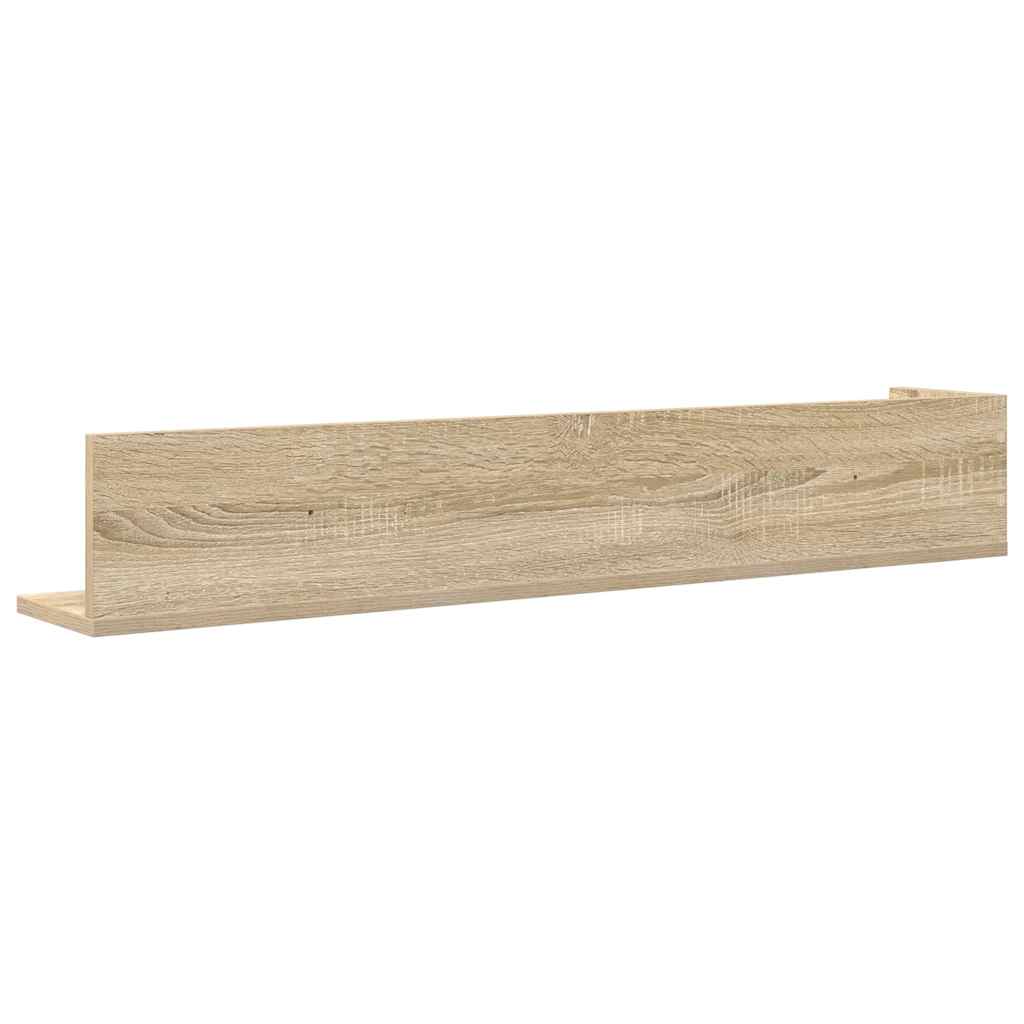 Wall Shelves 2 pcs Sonoma Oak 100x16.5x16.5 cm Engineered Wood