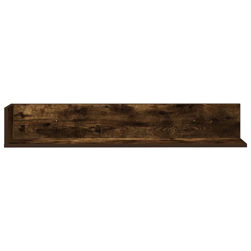 Wall Shelves 2 pcs Smoked Oak 100x16.5x16.5 cm Engineered Wood