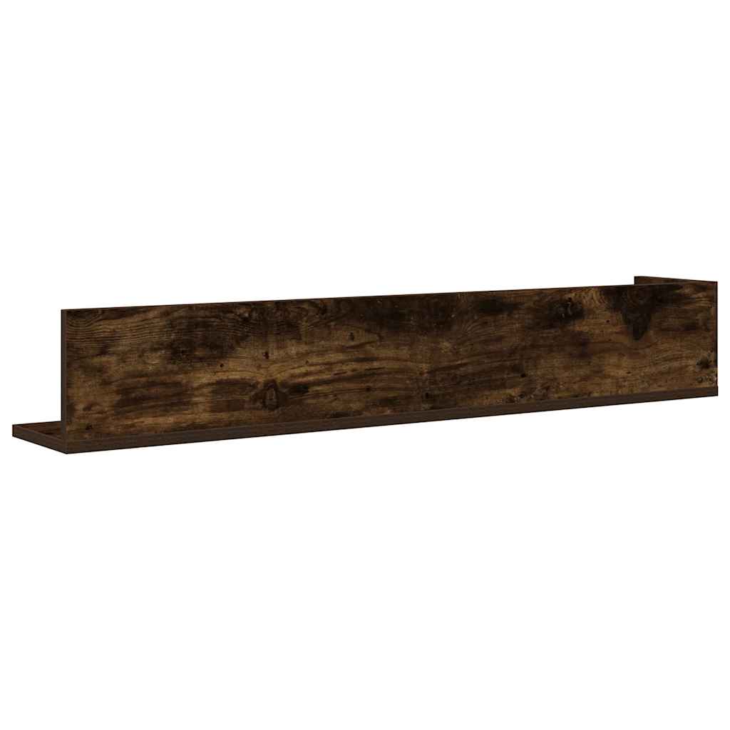 Wall Shelves 2 pcs Smoked Oak 100x16.5x16.5 cm Engineered Wood