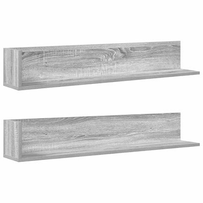 Wall Shelves 2 pcs Grey Sonoma 100x16.5x16.5 cm Engineered Wood