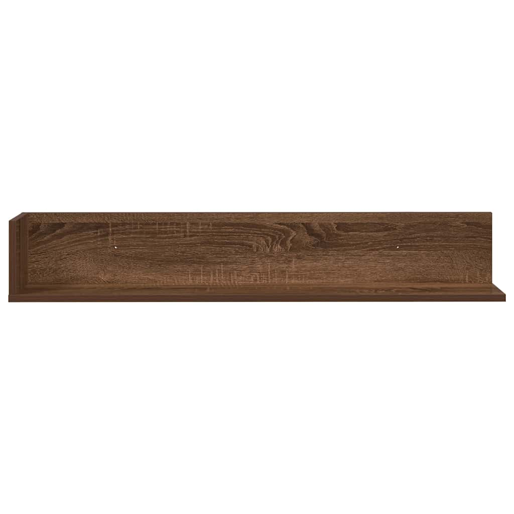 Wall Shelves 2 pcs Brown Oak 100x16.5x16.5 cm Engineered Wood