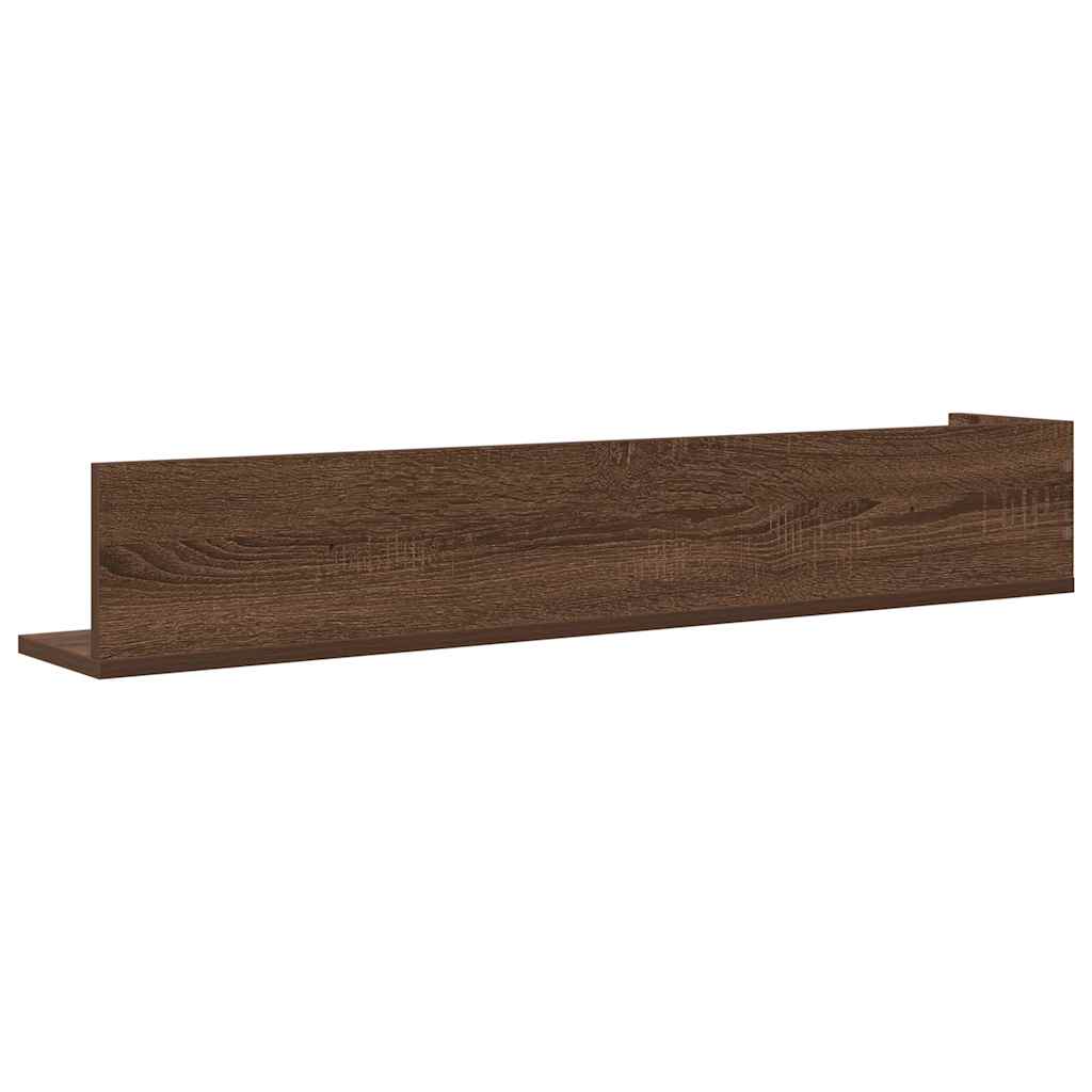 Wall Shelves 2 pcs Brown Oak 100x16.5x16.5 cm Engineered Wood