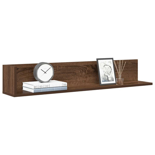 Wall Shelves 2 pcs Brown Oak 100x16.5x16.5 cm Engineered Wood