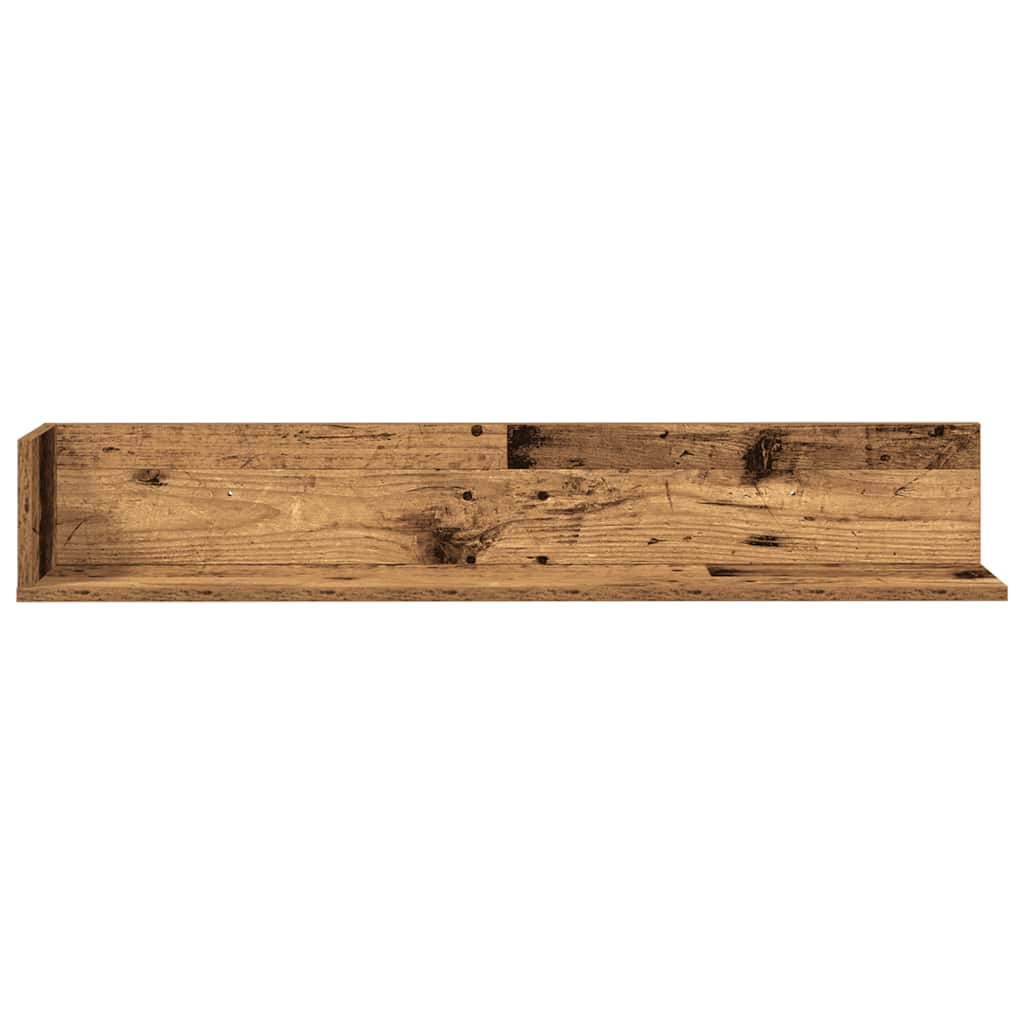 Wall Shelves 2 pcs Old Wood 100x16.5x16.5 cm Engineered Wood