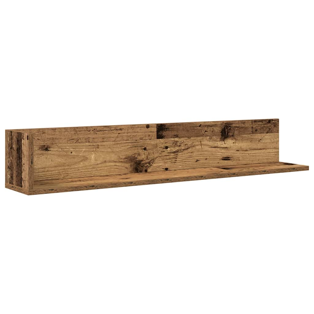 Wall Shelves 2 pcs Old Wood 100x16.5x16.5 cm Engineered Wood