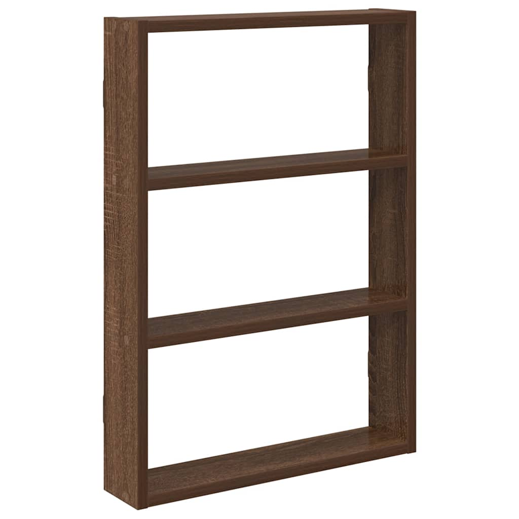 Wall Shelf Brown Oak 43x9x60 cm Engineered Wood