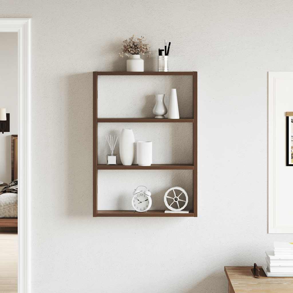 Wall Shelf Brown Oak 43x9x60 cm Engineered Wood