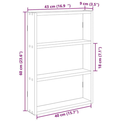 Wall Shelf Brown Oak 43x9x60 cm Engineered Wood