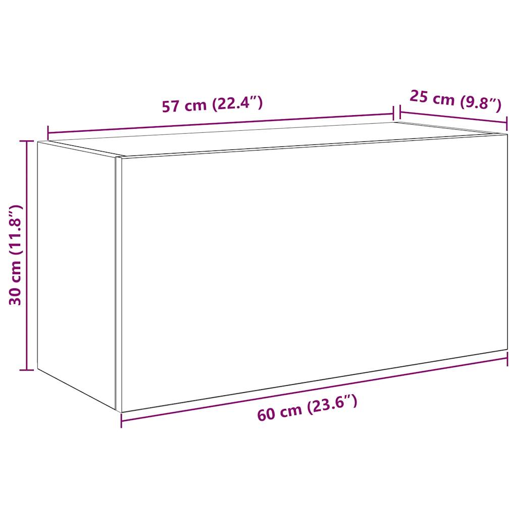 Bathroom Wall Cabinet White 60x25x30 cm Engineered Wood