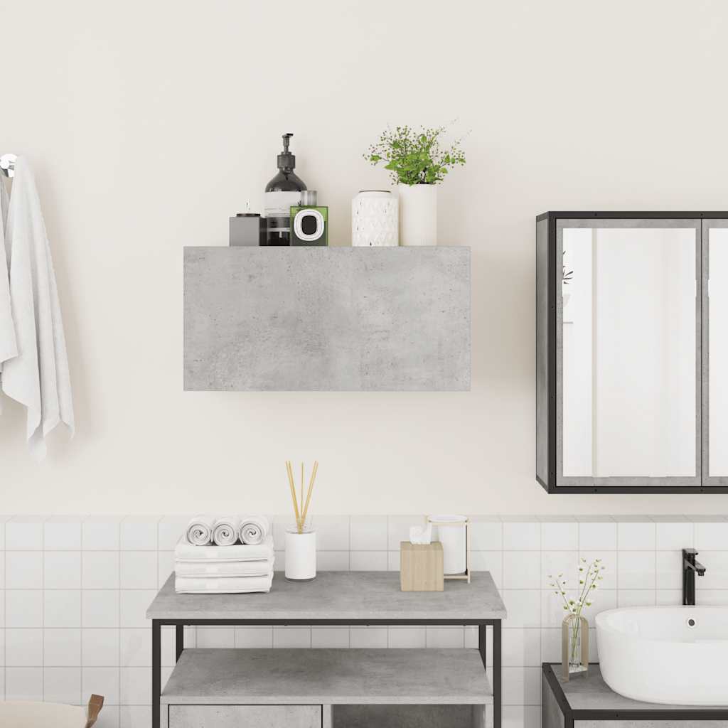 Bathroom Wall Cabinet Concrete Grey 60x25x30 cm Engineered Wood