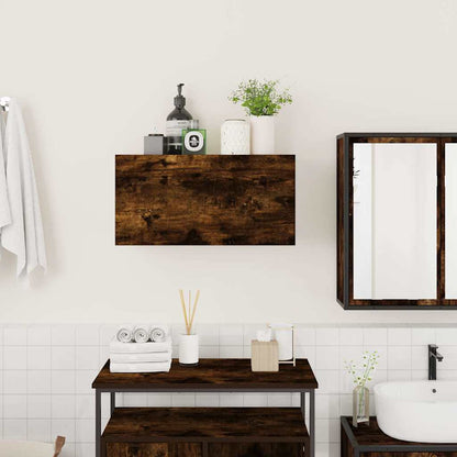 Bathroom Wall Cabinet Smoked Oak 60x25x30 cm Engineered Wood