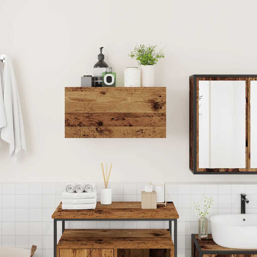 Bathroom Wall Cabinet Old Wood 60x25x30 cm Engineered Wood