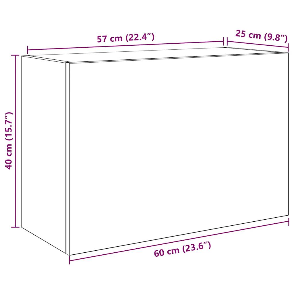 Bathroom Wall Cabinet White 60x25x40 cm Engineered Wood