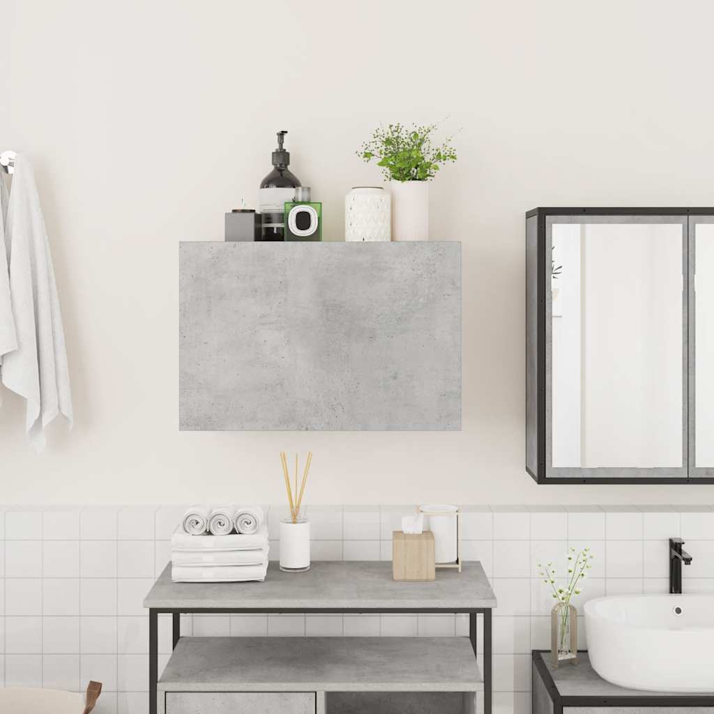 Bathroom Wall Cabinet Concrete Grey 60x25x40 cm Engineered Wood