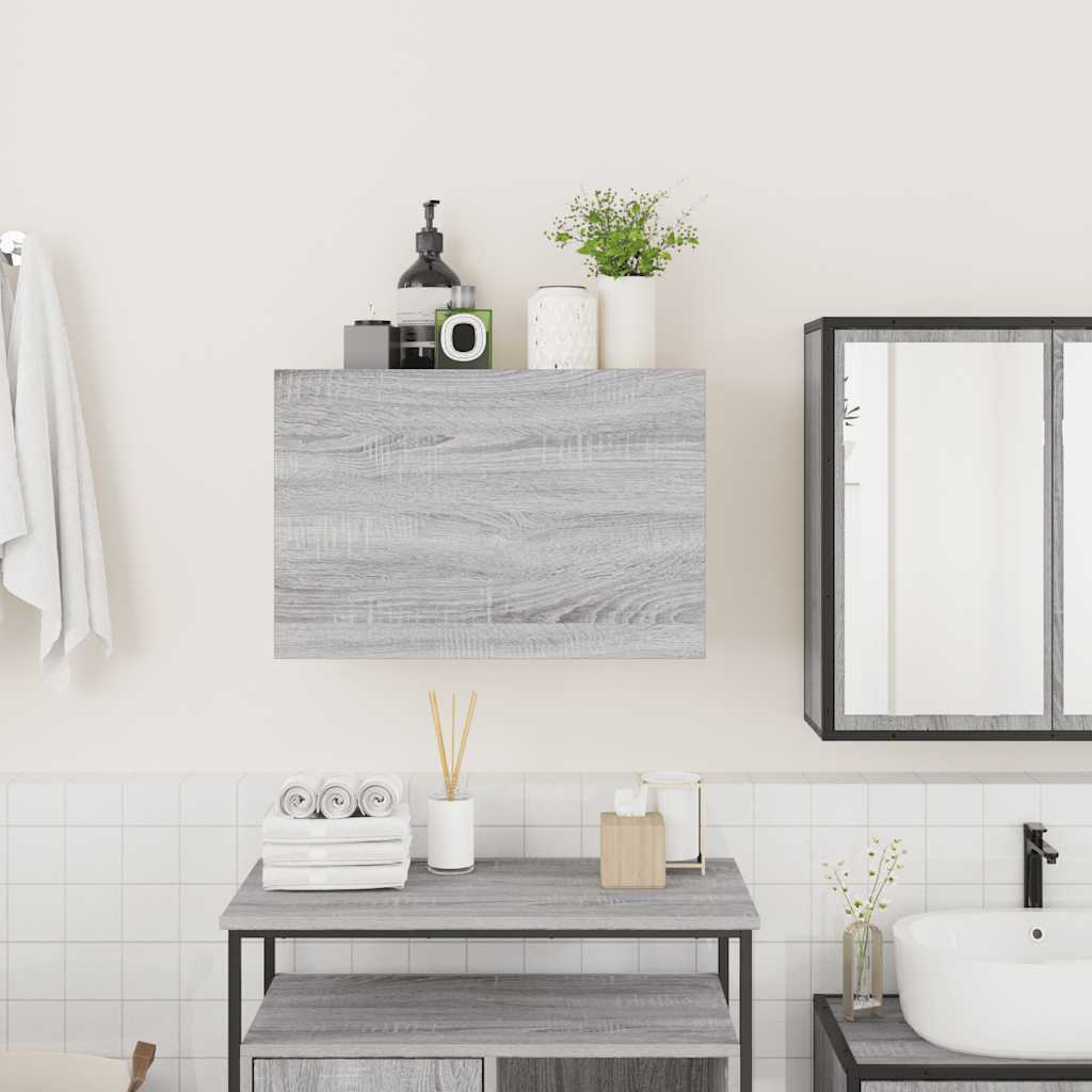 Bathroom Wall Cabinet Grey Sonoma 60x25x40 cm Engineered Wood