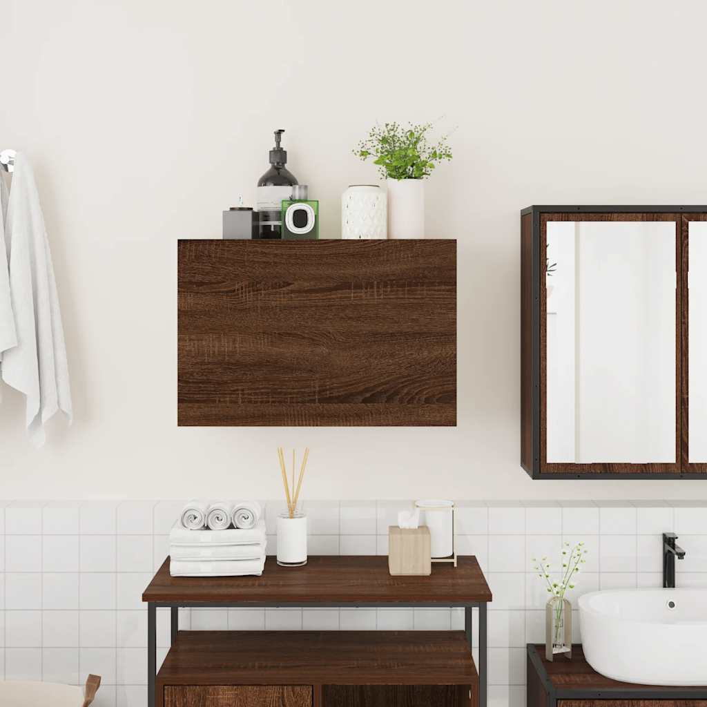 Bathroom Wall Cabinet Brown Oak 60x25x40 cm Engineered Wood