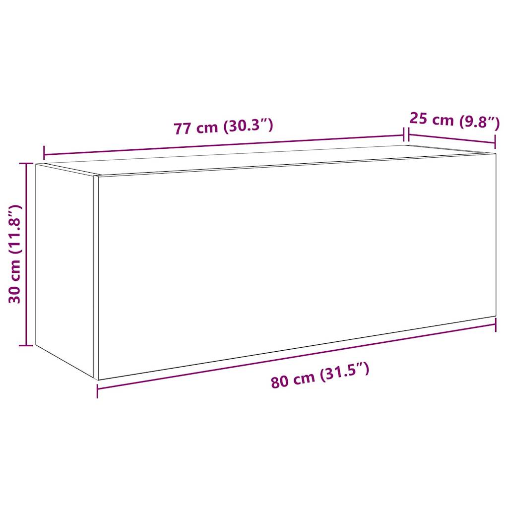 Bathroom Wall Cabinet White 80x25x30 cm Engineered Wood