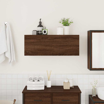 Bathroom Wall Cabinet Brown Oak 80x25x30 cm Engineered Wood