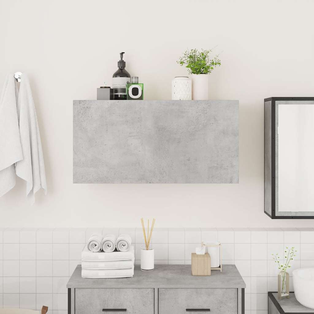 Bathroom Wall Cabinet Concrete Grey 80x25x40 cm Engineered Wood