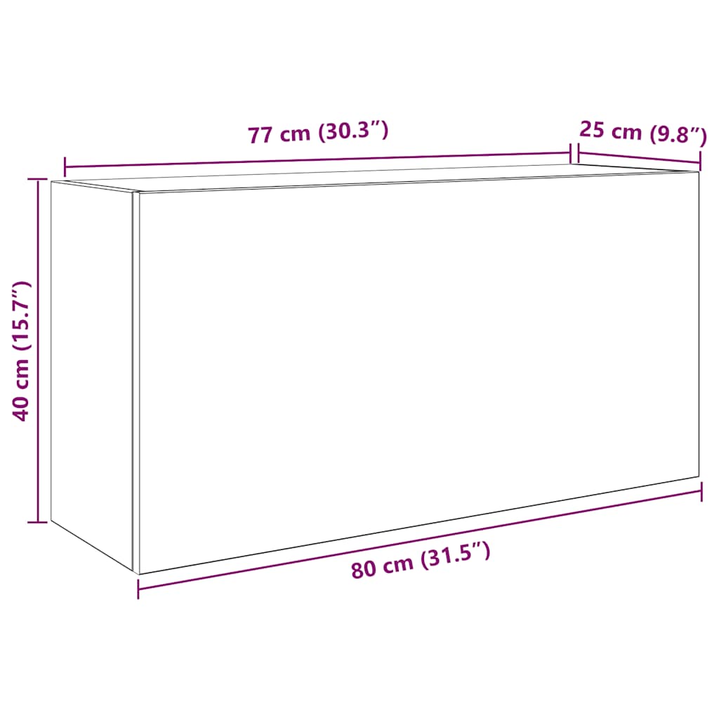 Bathroom Wall Cabinet Concrete Grey 80x25x40 cm Engineered Wood