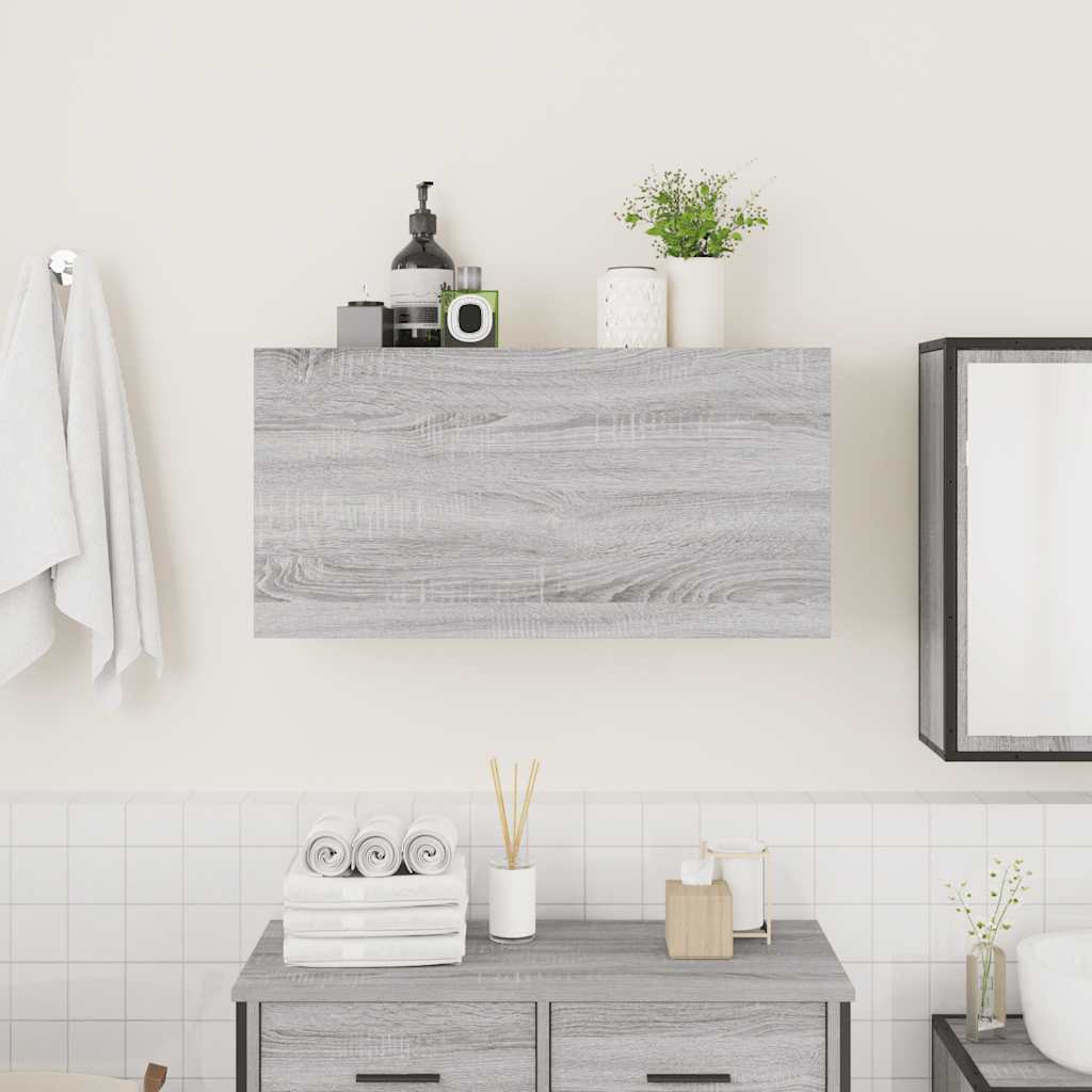 Bathroom Wall Cabinet Grey Sonoma 80x25x40 cm Engineered Wood