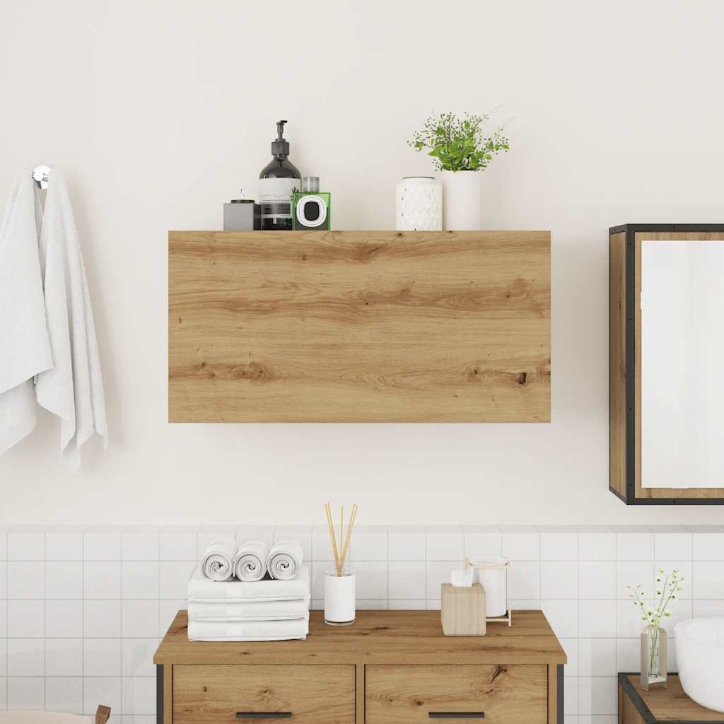 Bathroom Wall Cabinet Artisan Oak 80x25x40 cm Engineered Wood