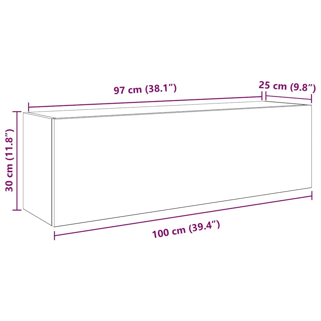 Bathroom Wall Cabinet White 100x25x30 cm Engineered Wood