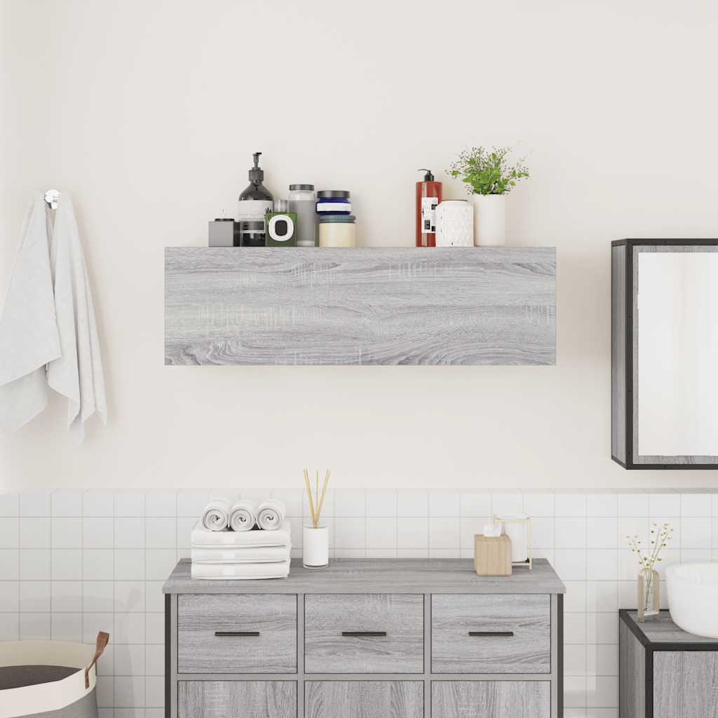 Bathroom Wall Cabinet Grey Sonoma 100x25x30 cm Engineered Wood