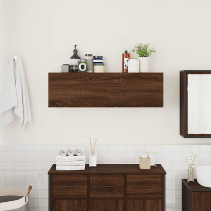 Bathroom Wall Cabinet Brown Oak 100x25x30 cm Engineered Wood