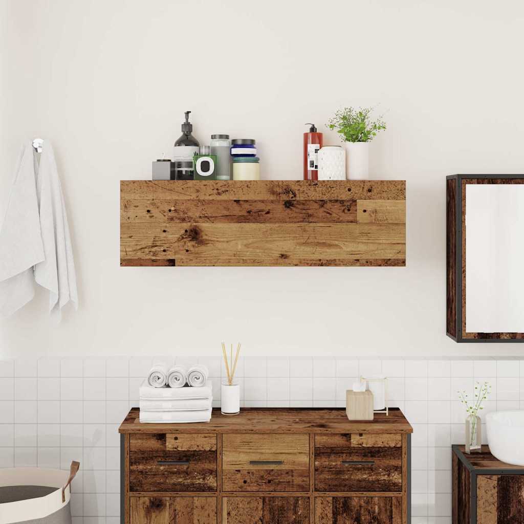 Bathroom Wall Cabinet Old Wood 100x25x30 cm Engineered Wood