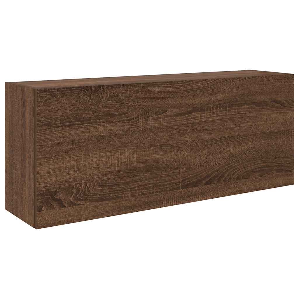 Bathroom Wall Cabinet Brown Oak 100x25x40 cm Engineered Wood