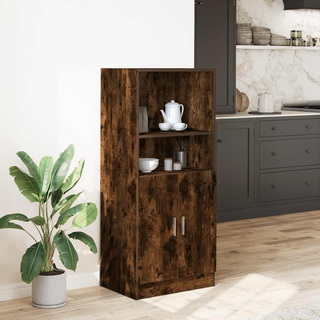 Kitchen Cabinet Smoked Oak 57x41.5x131.5 cm Engineered Wood