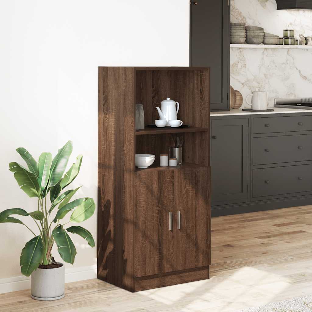 Kitchen Cabinet Brown Oak 57x41.5x131.5 cm Engineered Wood