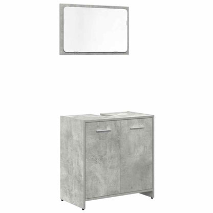 3 Piece Bathroom Furniture Set Concrete Grey Engineered Wood