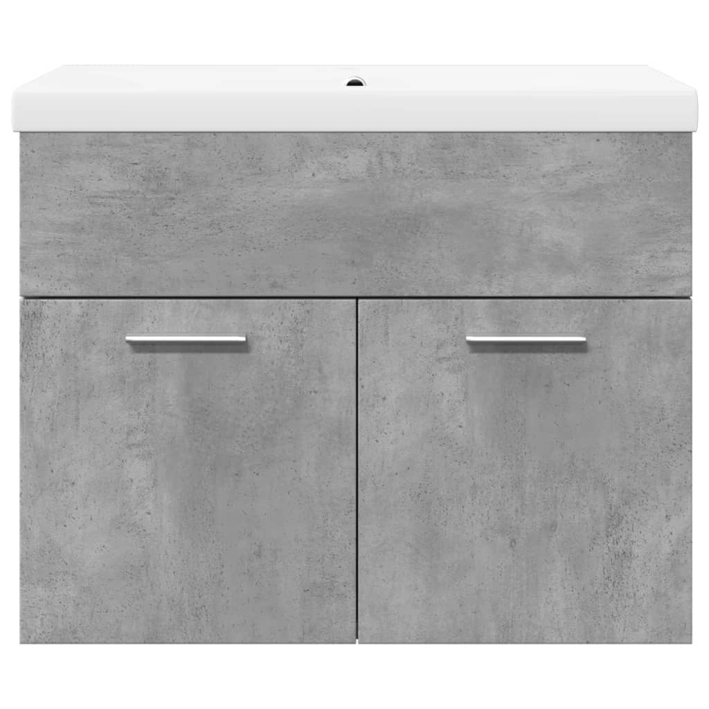 Bathroom Sink Cabinet with Built-in Basin Concrete Grey